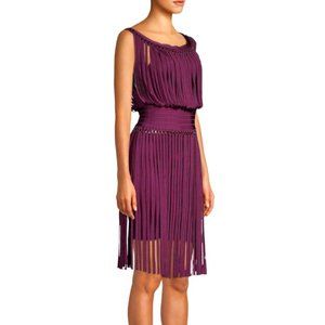HERVE LEGER Popover Fringe Dress, S, NWT